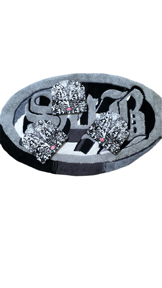 S4B Black Monoglitch Beanie