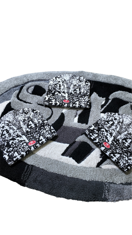 S4B Black Monoglitch Beanie