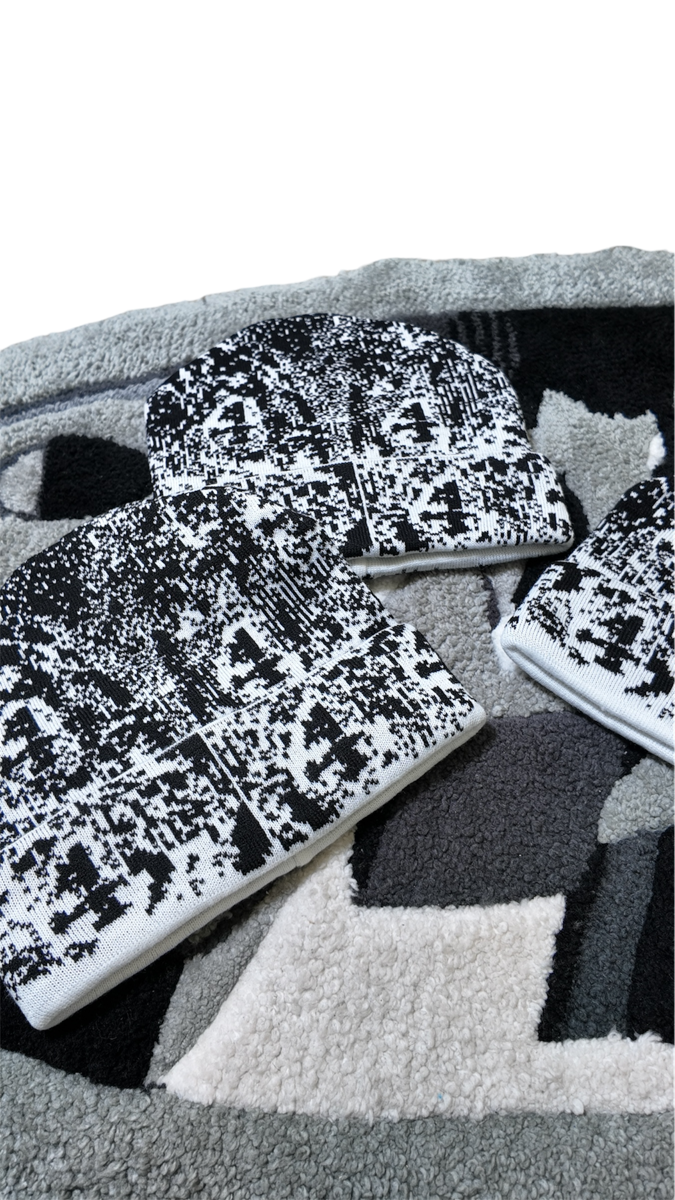 White Monoglitch Beanie