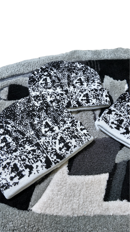 White Monoglitch Beanie