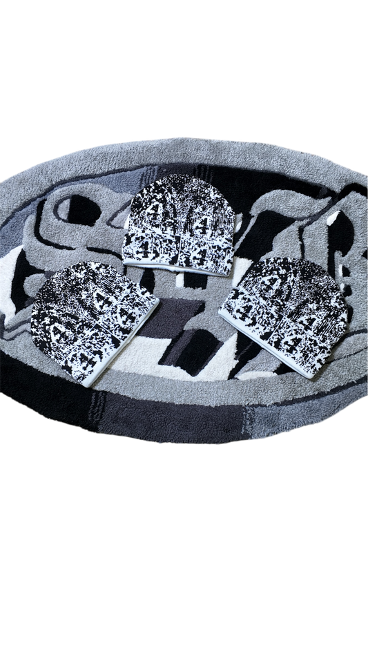 S4B White Monoglitch Beanie