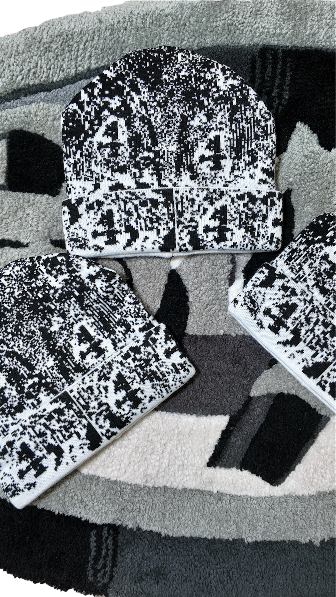 White Monoglitch Beanie