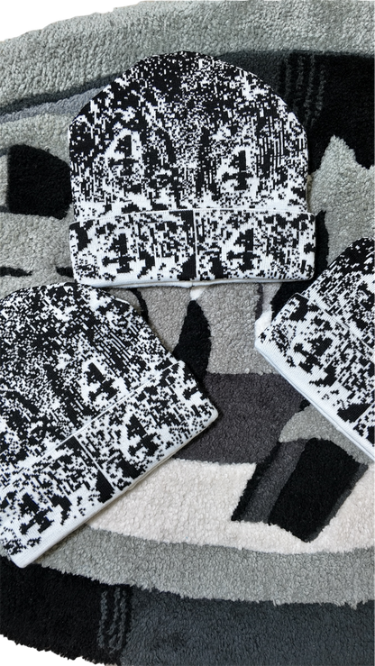 White Monoglitch Beanie