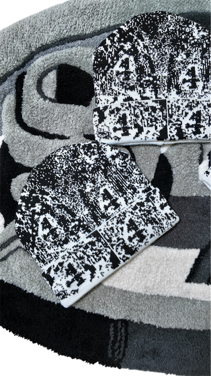 White Monoglitch Beanie